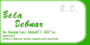 bela debnar business card